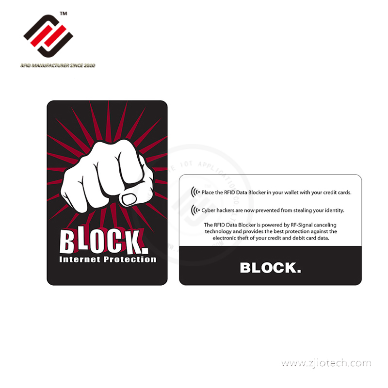 impressão personalizada 13. 56mhz RFID bloqueio de cartão de chip de blindagem
 
