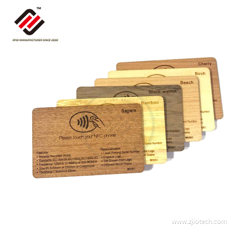 Fabricante de cartões RFID de madeira 13,56 MHz FM11RF08 M 1K 