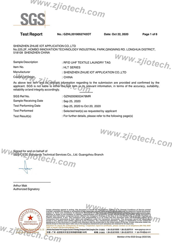  Uhl ..Textile Lavanderia Tag SGS Certification -01 